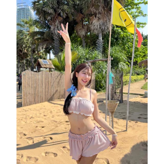 ชุดว่ายน้ำผู้หญิง Bikini Set ทูพีช ลุคหวานเซ็กซี่ สไตล์เกาหลี มีฟองน้ำ ใส่ไปทะเล Summer | Ocean Mood