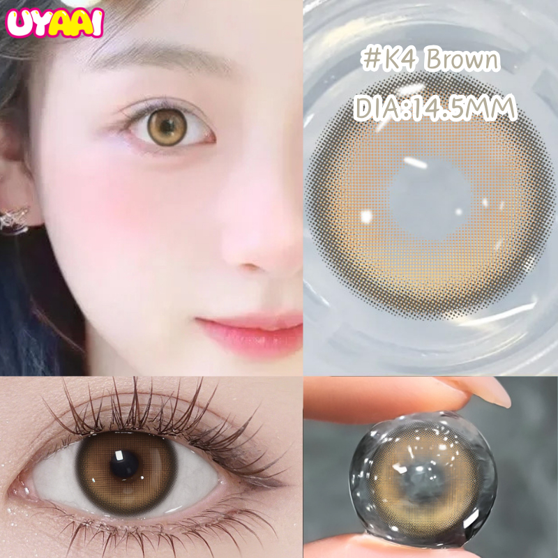 Uyaai คอนแทคเลนส์ เลนส์สัมผัสนุ่ม สามารถใช้สำหรับ ราเดือน ปริมาณน้ำ 42 % 14.0~14.5mm