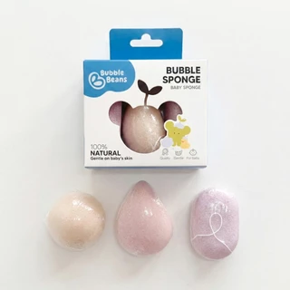 Bubble Beans ฟองน้ำเด็ก ใยบุกธรรมชาติ ไม่ระคายเคืองผิว 3ชิ้น/กล่อง รุ่น UW023/UW024/UW059