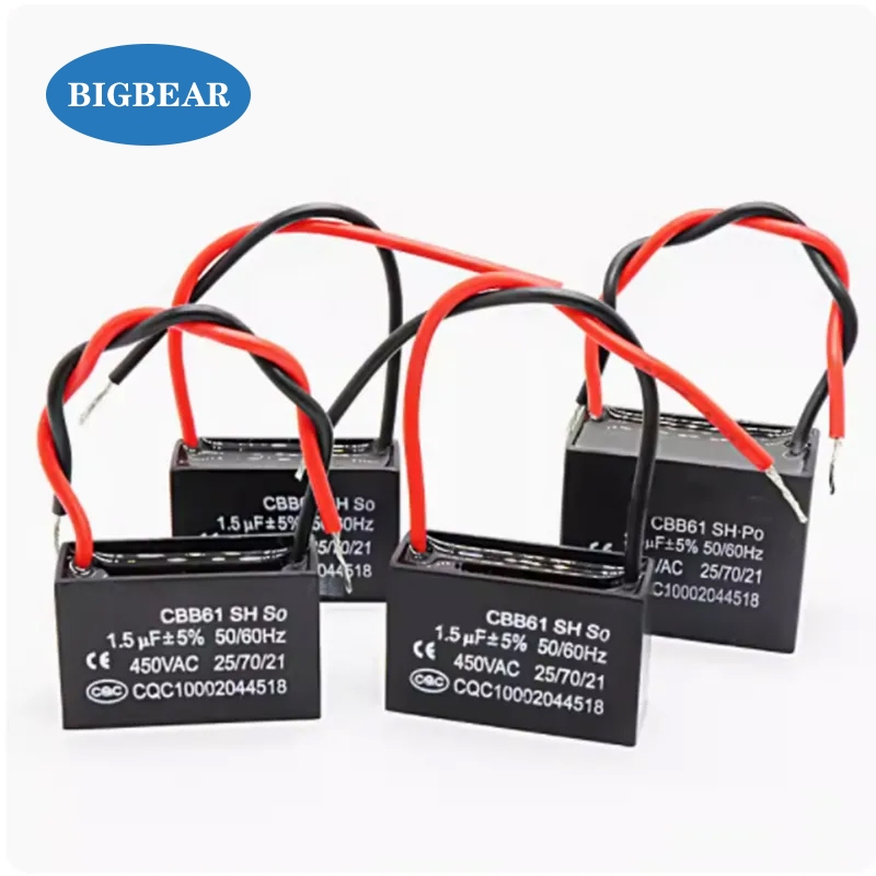 คาปาซิเตอร์ พัดลม CBB61 0.8uf 1uf 1.2uf 1.5uf 1.8uf 2uf 2.2uf 2.5uf 3uf 3.5uf 450v 400v อะไหล่พัดลม 