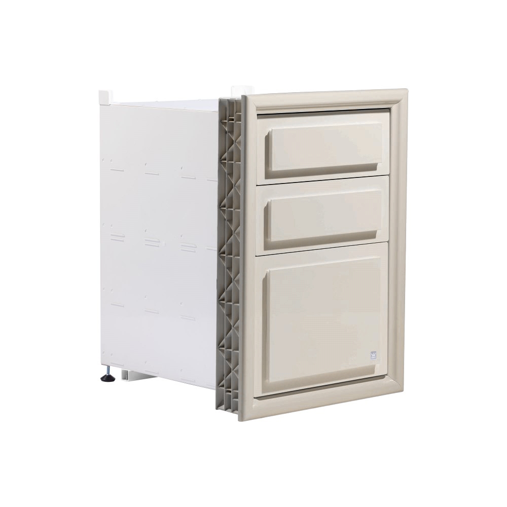 65ตู้ลิ้นชักPLATINUM3ชั้นลูกฟัก สีโธฟู ขนาด 49x68.8x54.5 ซม.