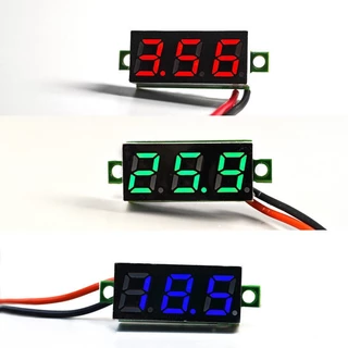 วัดโวลต์ DC (0.28 นิ้ว) DC 2.5-30V เครื่องทดสอบแรงดันไฟฟ้าดิจิทัล ขนาดเล็ก หน้าจอ LED ชิ้นส่วนอิเล็กทรอนิกส์ 2 สาย
