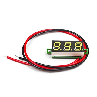 วัดโวลต์ DC (0.28 นิ้ว) DC 2.5-30V เครื่องทดสอบแรงดันไฟฟ้าดิจิทัล ขนาดเล็ก หน้าจอ LED ชิ้นส่วนอิเล็กทรอนิกส์ 2 สาย