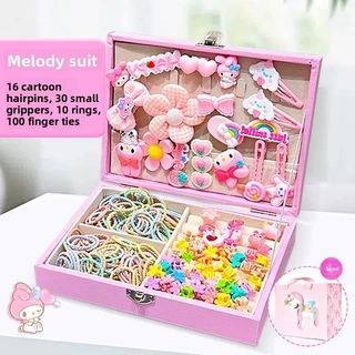 SANRIO ชุดเครื่องประดับผม คุโรมิ กิ๊บติดผมเจ้าหญิง การ์ตูน พร้อมกล่อง ของขวัญวันเกิดสำหรับสาวน้อย
