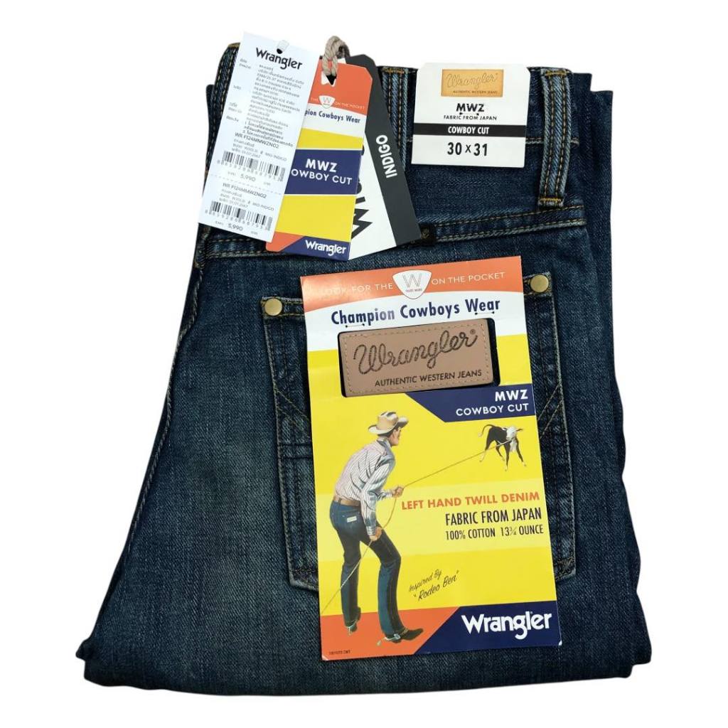 🔥#เท่มาก! สียีนส์ฟอก Wrangler  MWZ ขาตรง ประมาณ 13.75 ออนซ์  ผ้านำเข้าจากญี่ปุ่น ไม่ยืด เอวกลาง  เป้