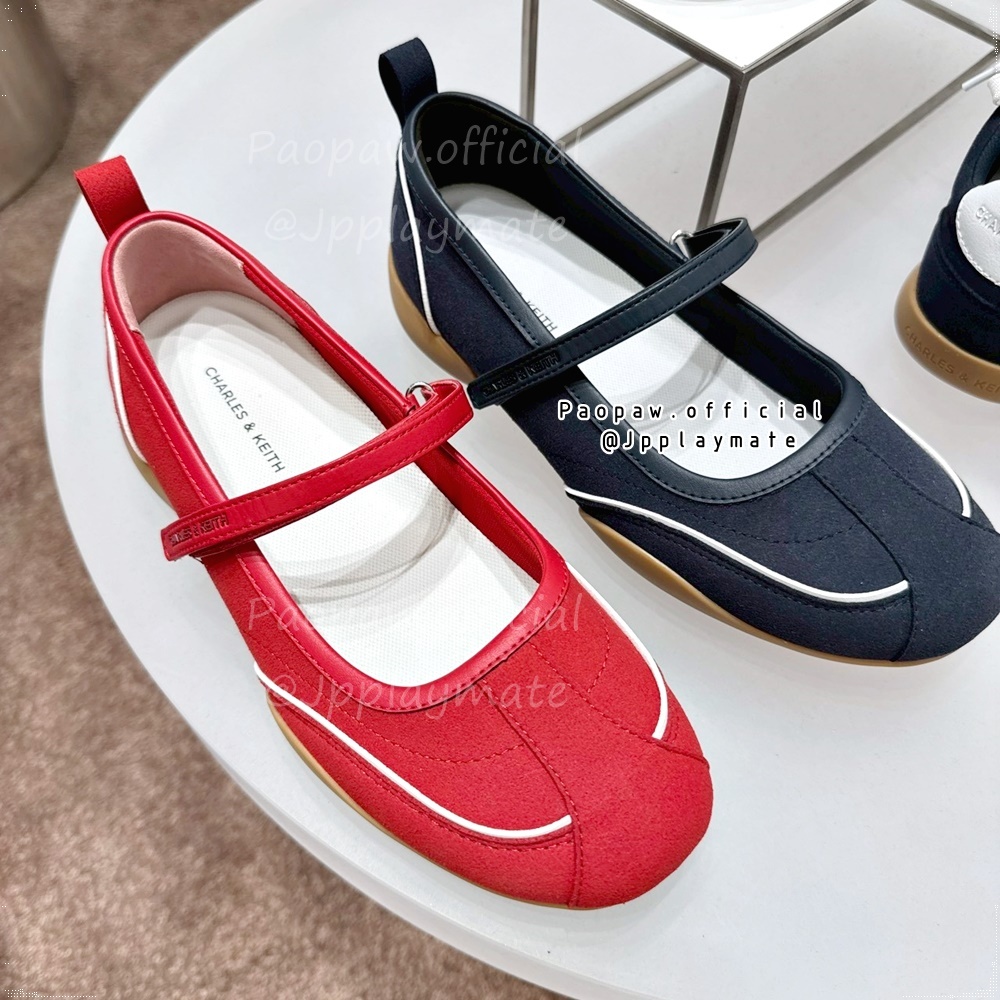 Charles&keith รรองเท้าผ้าใบทรงแมรี่เจน รุ่น  Louise : CK1 แท้จากชอป พร้อมอุปกรณ์