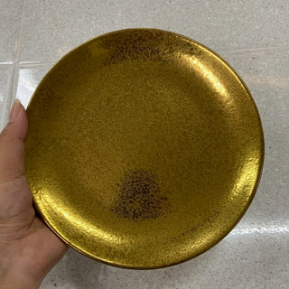 จานเซรามิก 8 นิ้ว จานข้าว จานสีทอง ทำจากเซรามิกเนื้อดี หรูหร…