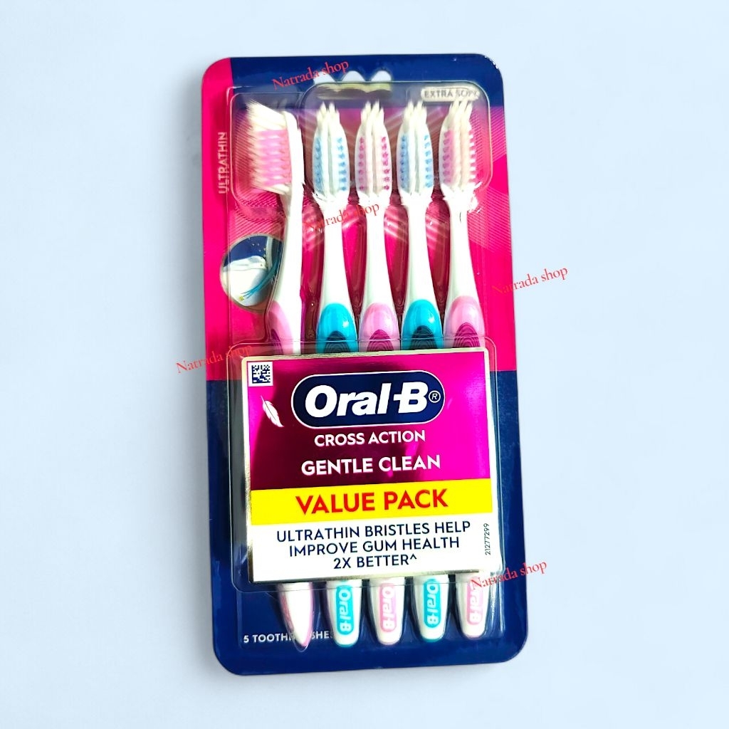 Oral B ออรัลบี ครอสแอคชั่น อัลตร้าธิน แพ็ค5ด้าม มีให้เลือก2รุ่น