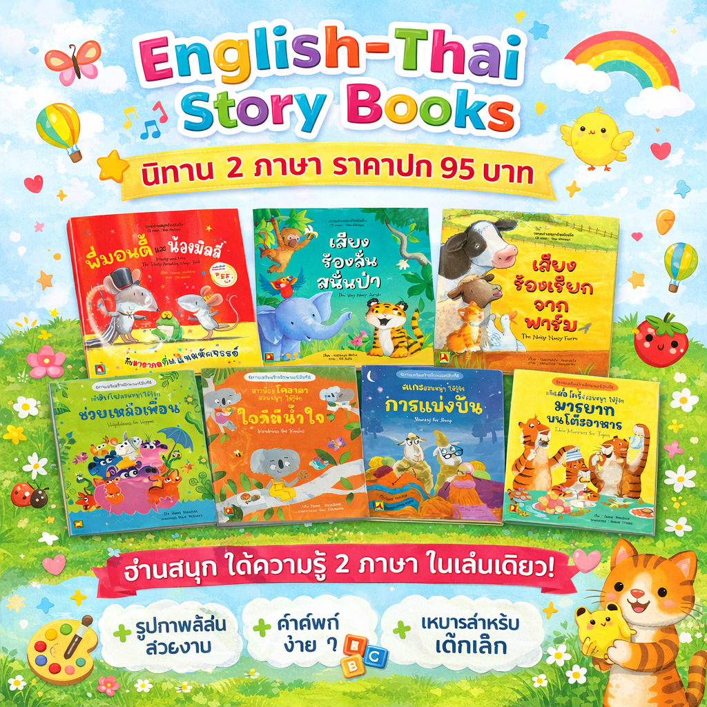 Aksara for kids หนังสือ นิทาน 2 ภาษา ราคาปก 95 บาท
