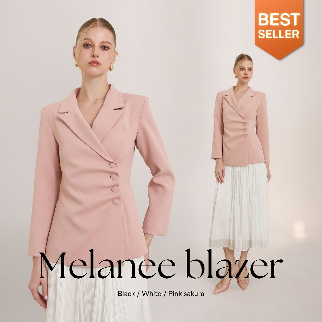 KADE เบลเซอร์ รุ่น Melanee Blazer เบลเซอร์แขนยาวแต่งเดรปช่วงเอว (KAD156)