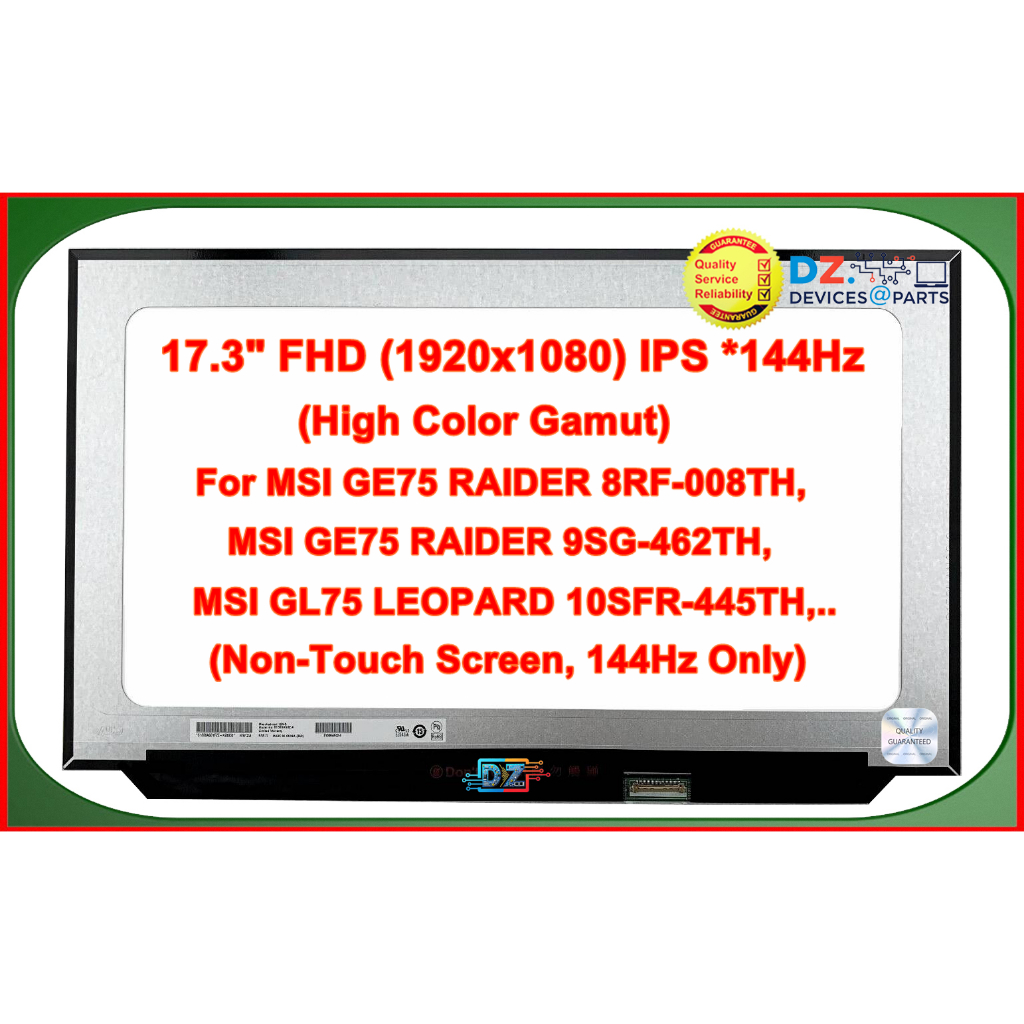 จอโน๊ตบุ๊ค LCD•LED Notebook 17.3" For MSI GE75 RAIDER 8RF-008TH, GE75 RAIDER 9SG-462TH•GL75 LEOPARD 