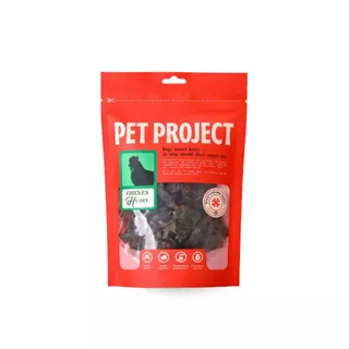 Pet Project หัวใจไก่อบแห้ง Dehydrated Chicken Heart 100% Natural