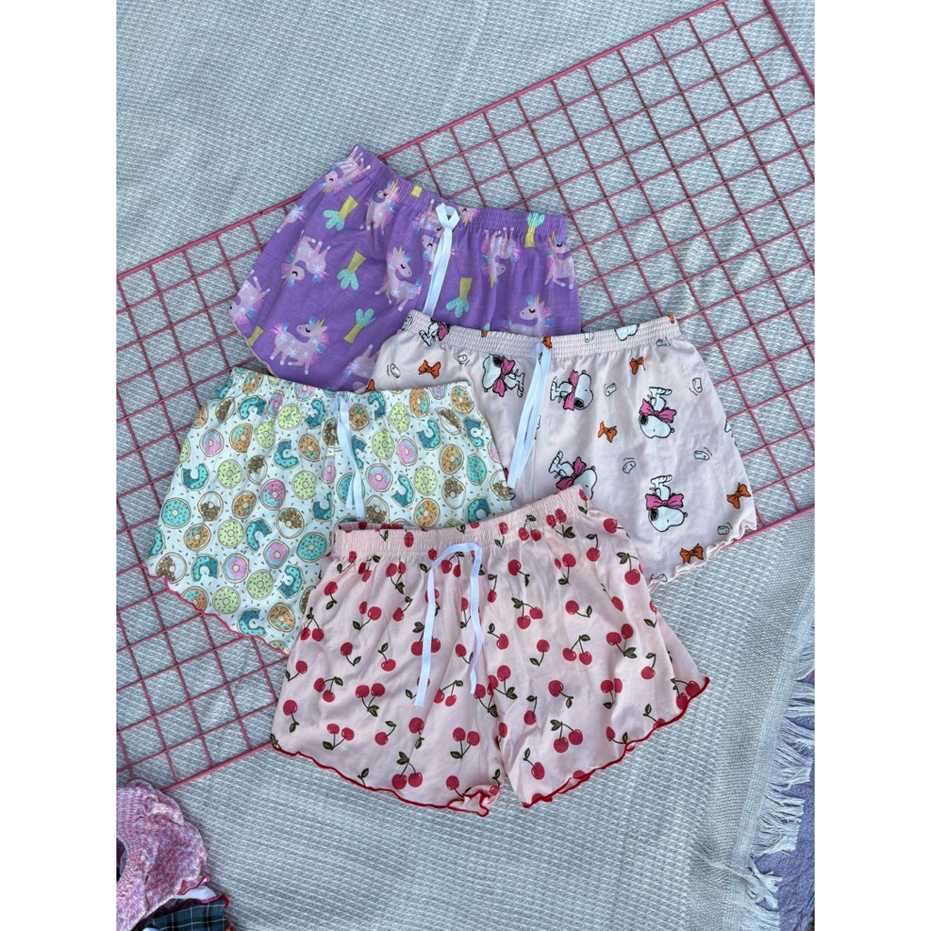 กางเกงขาสั้น(ก้นเด้ง)ใส่นอนใส่อยู่บ้าน ปลายขาระบาย