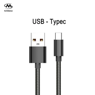 สายชาร์จ SANMAX 013 สายเคเบิลข้อมูลสปริง 6A fastcharge vooc pd 20w 30w 60w สำหรับ micro typec phone รับประกัน1ปี
