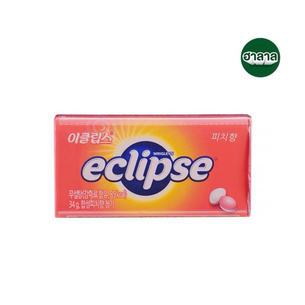 ริกลี่ย์อีคลิปส์ลูกอมปราศจากน้ำตาลพีช/องุ่น/มินต์ 34ก Wrigley’s Eclipse Sugarfree Peppermint/Grape/Peach Candy