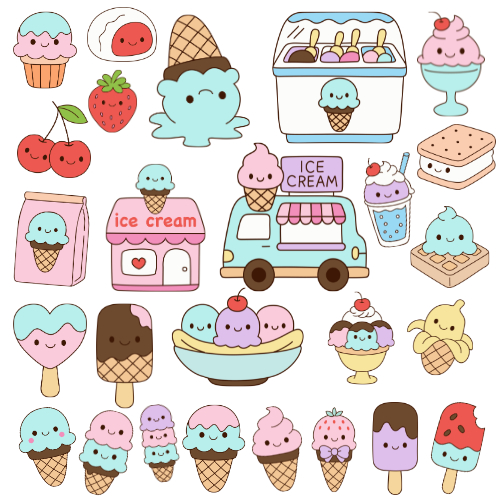 ตัวรีดติดเสื้อ ไอครีมน่ารัก Ice Cream Cute Dessert F.384