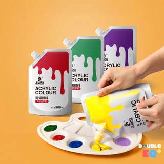 [แถมฟรี อุปกรณ์] สีอะคริลิค เซ็ต12สี เนื้อเนียน กันน้ำ 100ml เกรดพรีเมียม Premium Acrylic Color