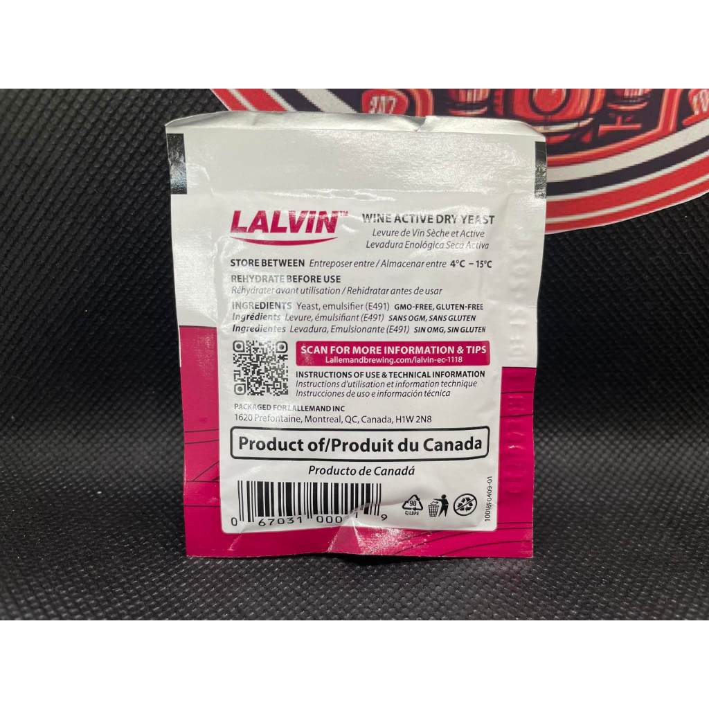 (แพคเกจใหม่) ยีสต์หมักไวน์ ยีสต์ หมัก ไวน์ ทำ ไวน์ LALVIN EC-1118 LALLEMAND WINE YEAST 5 กรัม หมดอายุ 12-2028 ราคา ถูกที่สุด ดีลบีเคเค แกลเลอรีภาพที่ 3