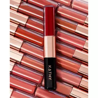 ลิปดูโอ้ ฉ่ำ จูบไม่หลุด KATHY AMREZ LIP DUO Matte & Shine Fix