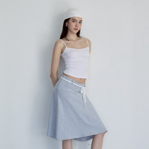 Bella Skirt - กระโปรงบานทรงเอเอวต่ำ มีเชือกแถม