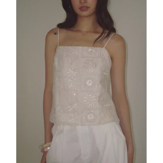 MELT.INMOMENTS Shimmer Top สายเดี่ยวผ้าปัก กลิตเตอร์ (พร้อมส่ง)