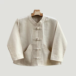 เสื้อคอจีนผู้หญิง ไทเขิน กระดุมจีน ทรงสวย สไตล์ล้านนา ใส่สบาย อก 38-44 นิ้ว