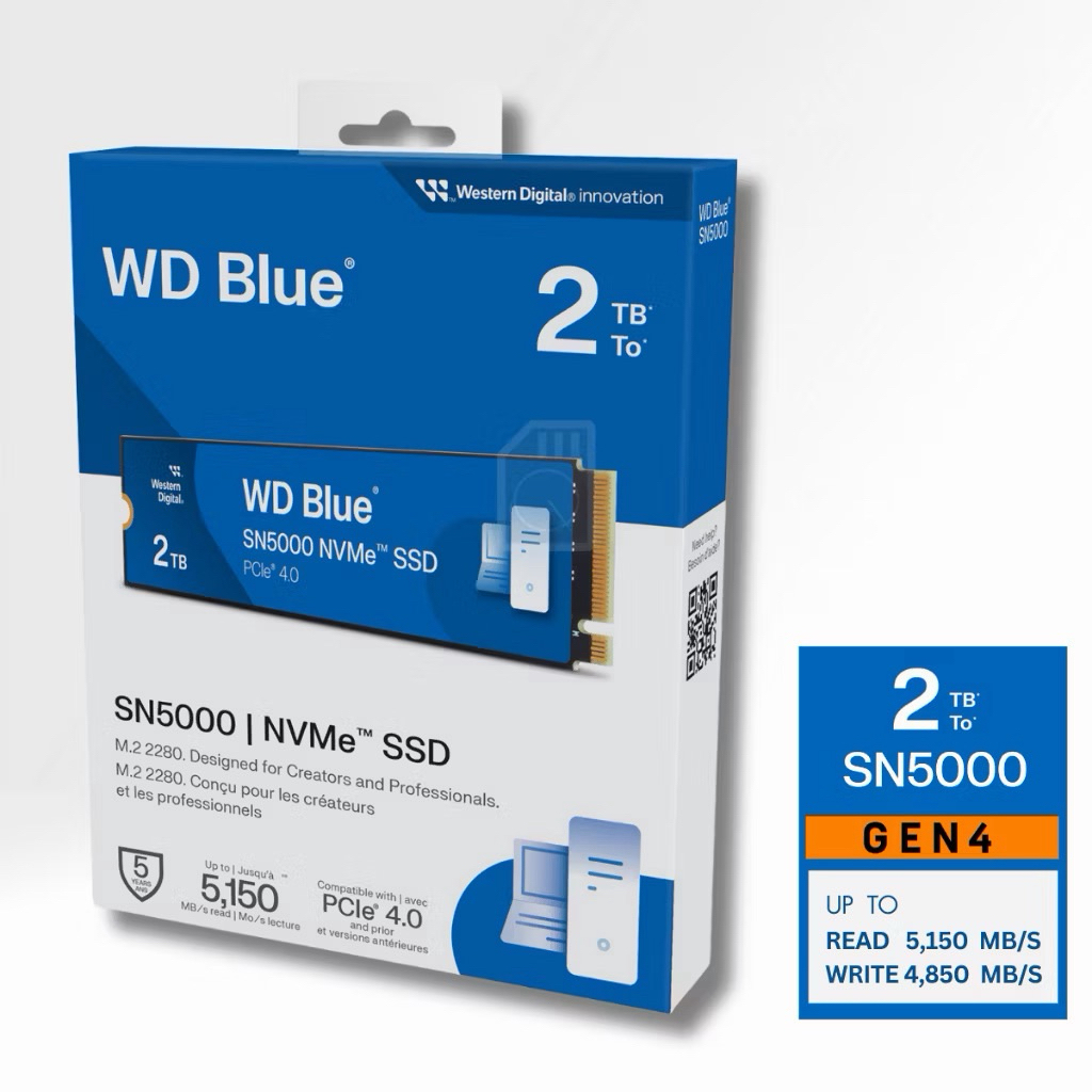 WD BLUE SN5000 2TB SSD M.2 NVMe Gen 4.0
