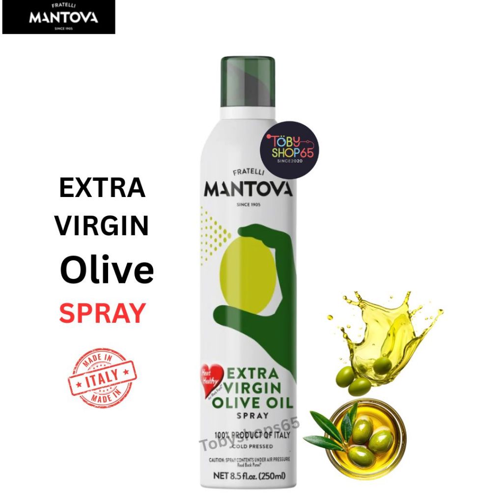 Mantova Spray Extra Virgin Olive Oil Pure Cooking Oil Spray, น้ำมันมะกอกแบบสเปร์ย 250ml.