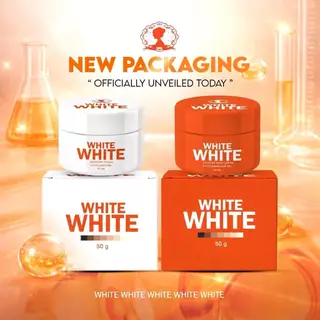 ((แพ็คเกจใหม่ไลท์ไวท์)) ครีมไลท์ไวท์ Light White แพคเกจใหม่สีส้ม 50 g. ((เซ็ตครีม+สบู่))