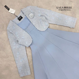 ชุดเซ็ต 2 ชิ้น เสื้อผ้าทวิต+กระโปรง,กางเกง สีครีม/ชมพู/ฟ้า/น้ำตาล/ดำ ใส่ทำงาน,ไปงานแต่ง งานบุญ งานบวช #Lalabelle