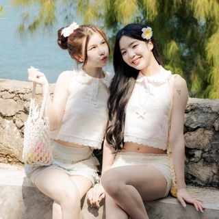 RIKA น้องมะพร้าว คอบัวปกระบาย เว้าหลังผูกโบว์หลัง