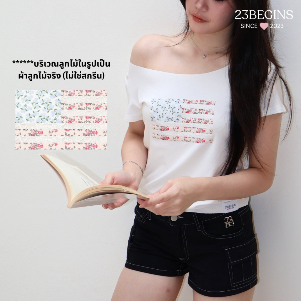 23 begin a เสื้อปาดไหล่ size M ทักไอจี(sold)