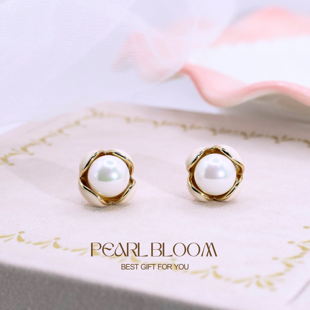 nnjew ต่างหู รุ่น Pearl Bloom ต่างหูแฟชั่น ผู้หญิง Model