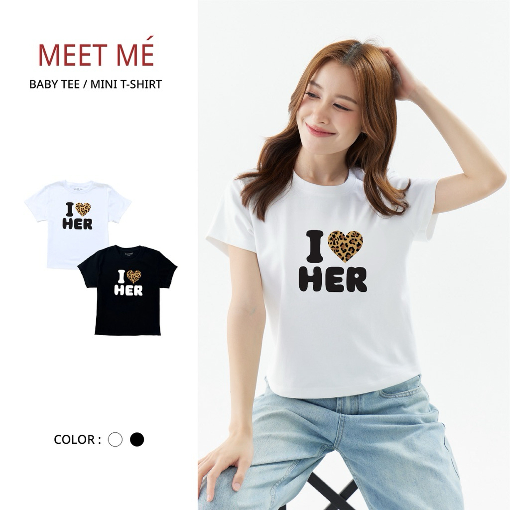 MEET ME - Top 0030 I  ลาย I LOVE HER (TIGER) เสื้อครอป
