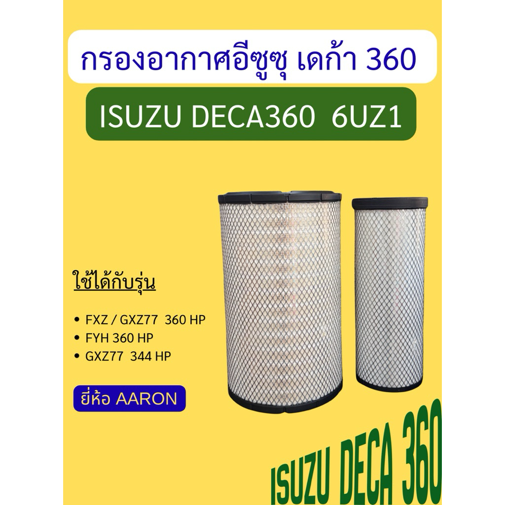 กรองอากาศอีซูซุ เดก้า360  ISUZU DECA 360 ยี่ห้อ AARON