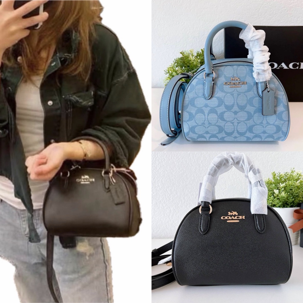 ✅🎀(สด-ผ่อน) CH140 ฟ้า CA202 ดำ Sydney Satchel In Signature Chambray