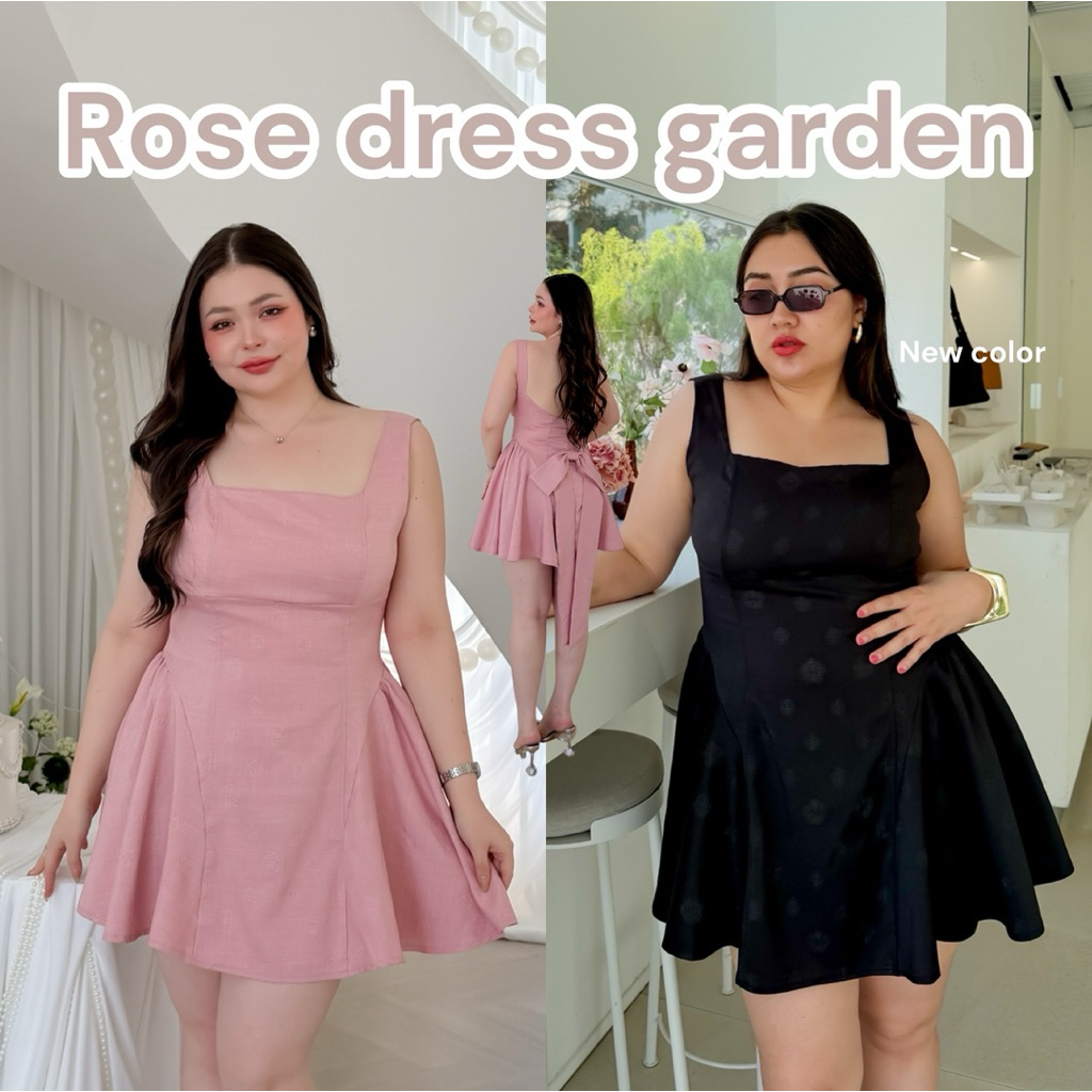 Lady M | Rose dress garden New color plussize เดรสสั้นสาวอวบ สายหวาน แอบเปรี้ยวแซ่บ ดีไซน์เรียบหรู ใส่ออกเดท วาเลนไทน์