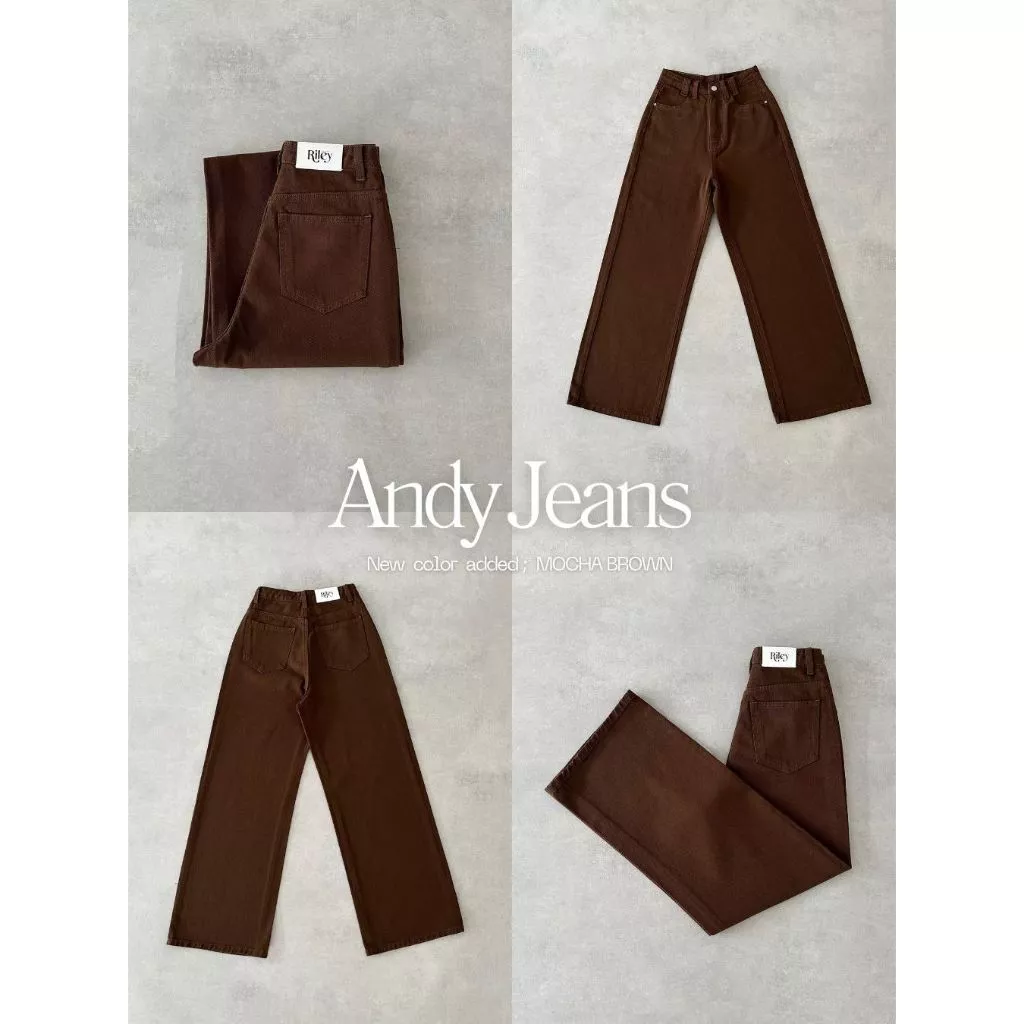 Riley.apparels - Andy Jeans กางเกงยีนส์กระบอกใหญ่ เก็บเอวพรางหุ่น 7006 thumbnail 5