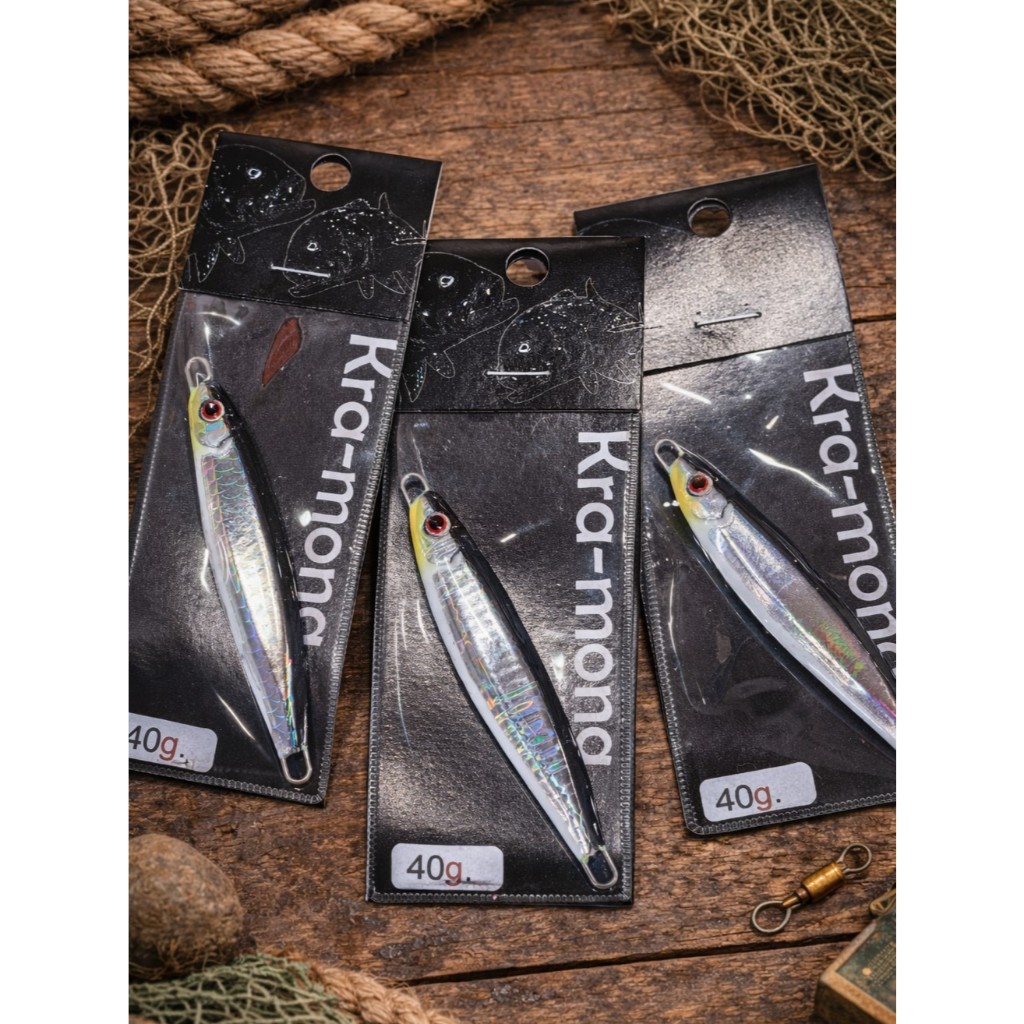 A-018 เหยื่อจิ๊กสีดำ Black Hologram Jig 40g-120g งานทะเล