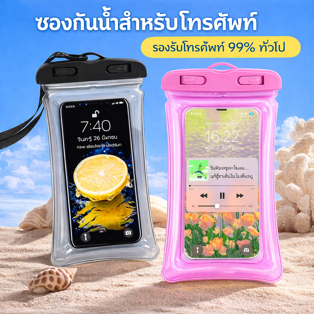 ซองใส่โทรศัพท์กันน้ำ ซองใส่มือถือดำน้ำ เคสใส่โทรศัพท์มือถือกันน้ำ ซองกันน้ำ ซองกันน้ำถ่ายรูปทัชได