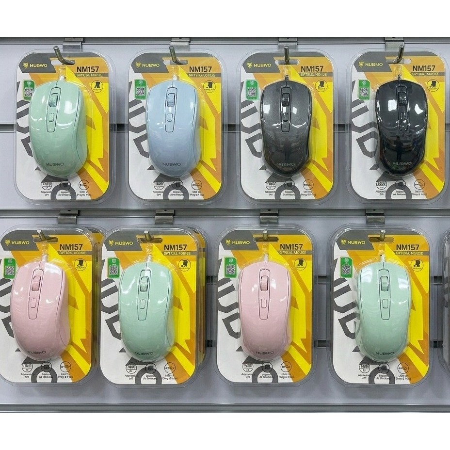 ส่งจากไทย Mouse Nubwo NM-157 Optical Mouse Silent Click เสียงเงียบ USB มีสาย NM157 Optical