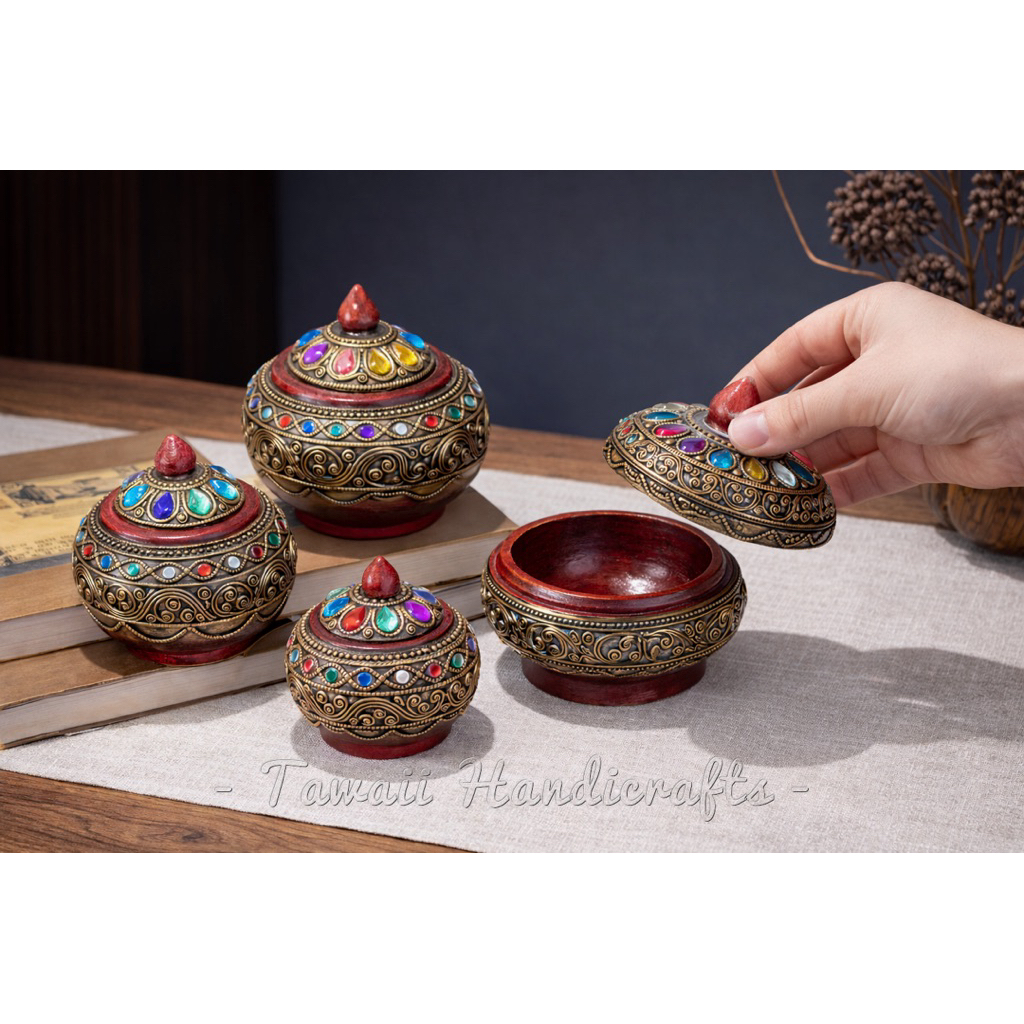 🇹🇭Tawaii Handicrafts : หม้อจุก หม้อไม้ ติดเพชร หม้อผอม ผอมไม้