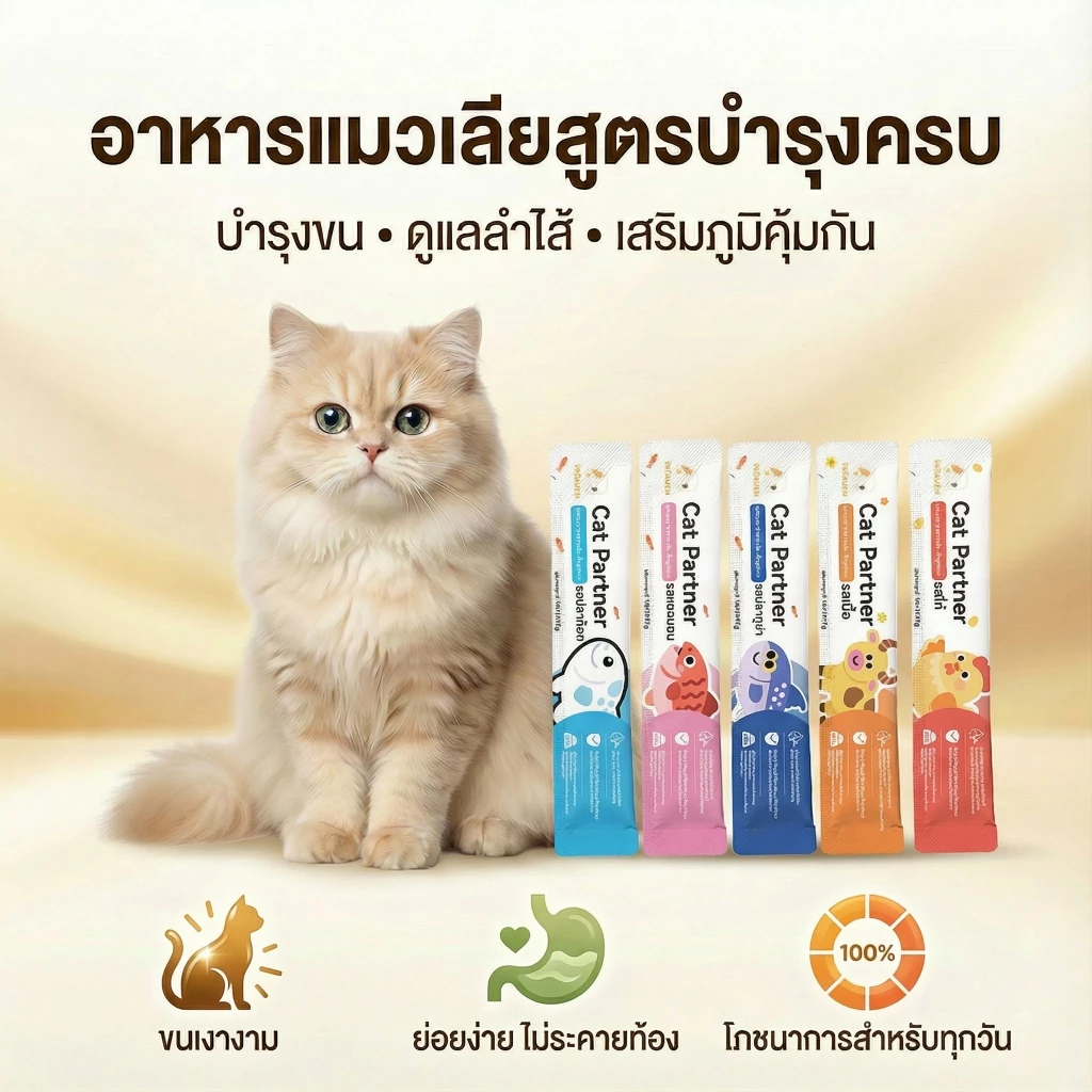 Ketzuzu Official อาหารแมวเลีย 17g ขนมแมว สูตรบำรุงขน ย่อยง่าย เสริมภูมิคุ้มกัน สำหรับแมวทุกวัย