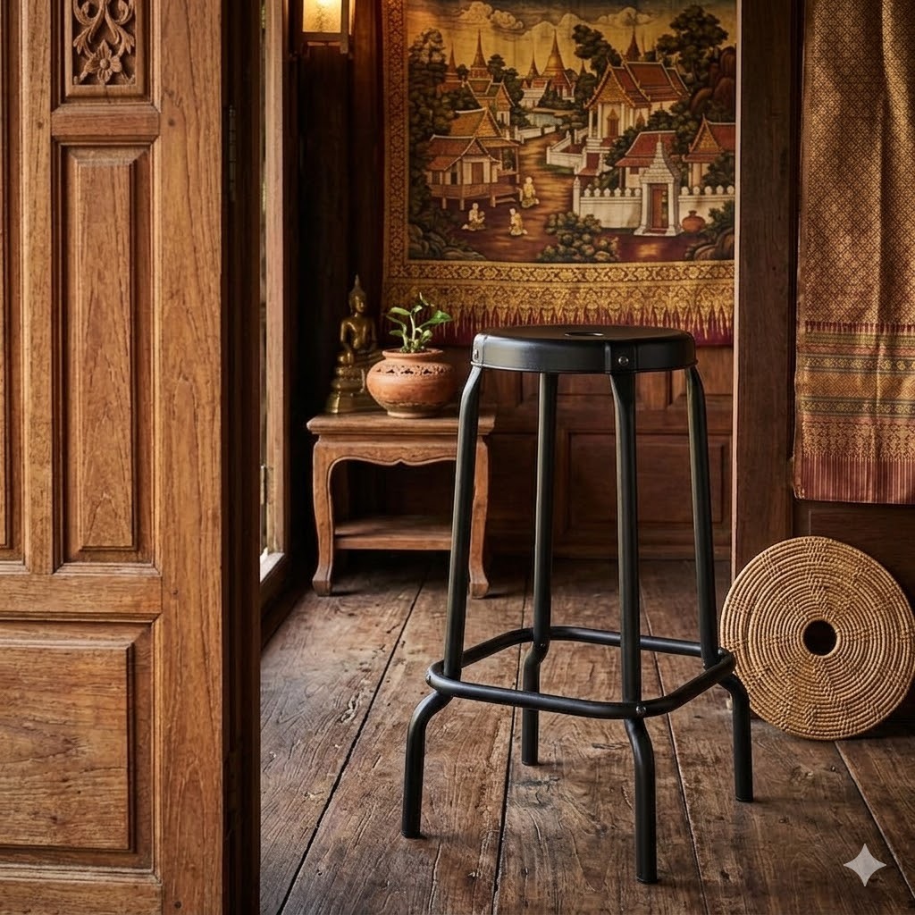 RASKOG เก้าอี้บาร์ เก้าอี้ทรงสูง เหล็กล้วน 63 ซม.
