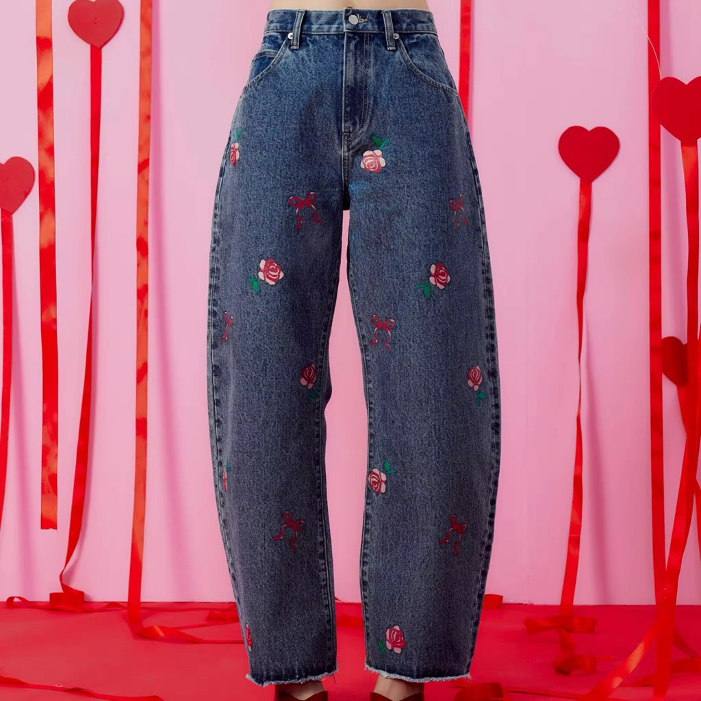 New✨พร้อมส่ง👖กางเกงยีนส์ Endless Holiday Forever Yours Jean White Day Rose Ribbon