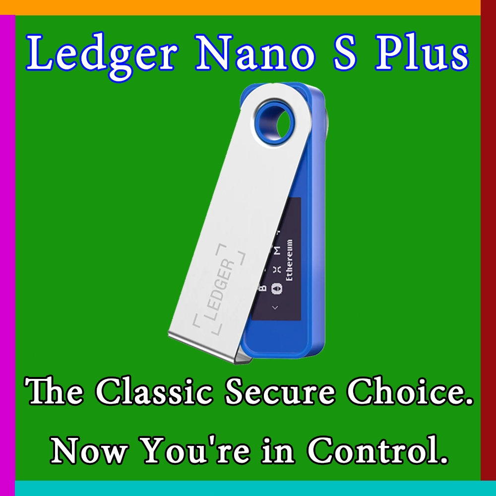 Ledger Nano S Plus Cold Wallet Hardware Wallet Crypto Offline Storage Secure Chip BTC ETH USDT NFT D