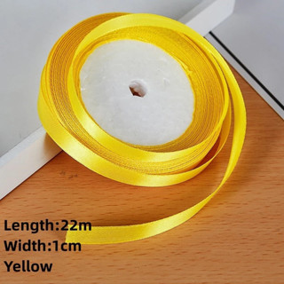 ริบบิ้นซาติน 1 ซม. ยาว 22 หลา 🎀 ห่อของขวัญคริสต์มาส เนื้อดีไ…