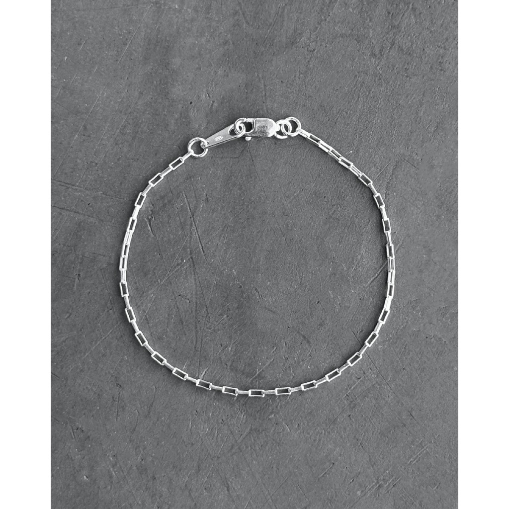 (bracelet,สร้อยข้อมือ) : FLAT BOX BRACELET SILVER925 | สร้อยข้อมือเงินแท้ สร้อยข้อมือ | YOUR WISHLIST