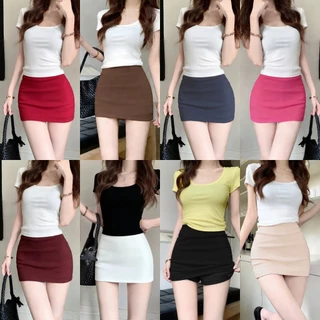 10สี กระโปรงสั่น กระโปรงผู้หญิง มินิมอล ทรงเอ ใส่ไปทำงาน#3354
