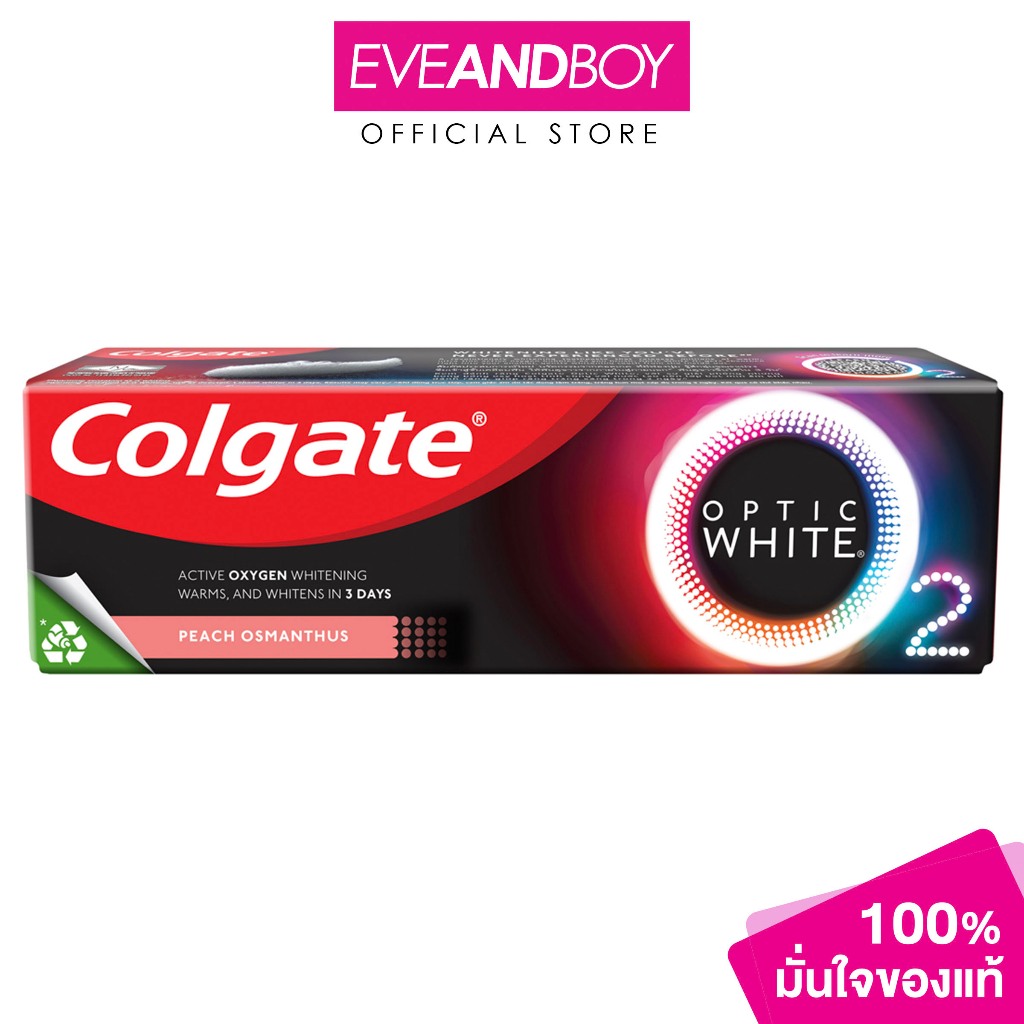 COLGATE - Optic White O2 Peach Osmanthus 85g คอลเกต อ๊อพติค ไวท์โอทูพีช ออสแมนตัส ยาสีฟัน